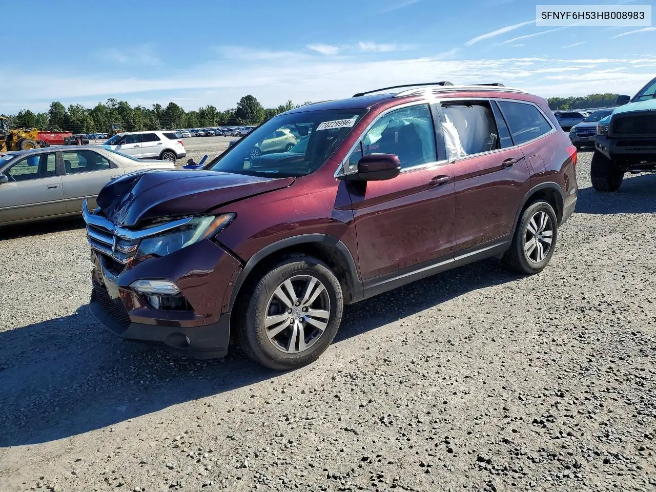HONDA PILOT 2017, VIN 5FNYF6H53HB008983