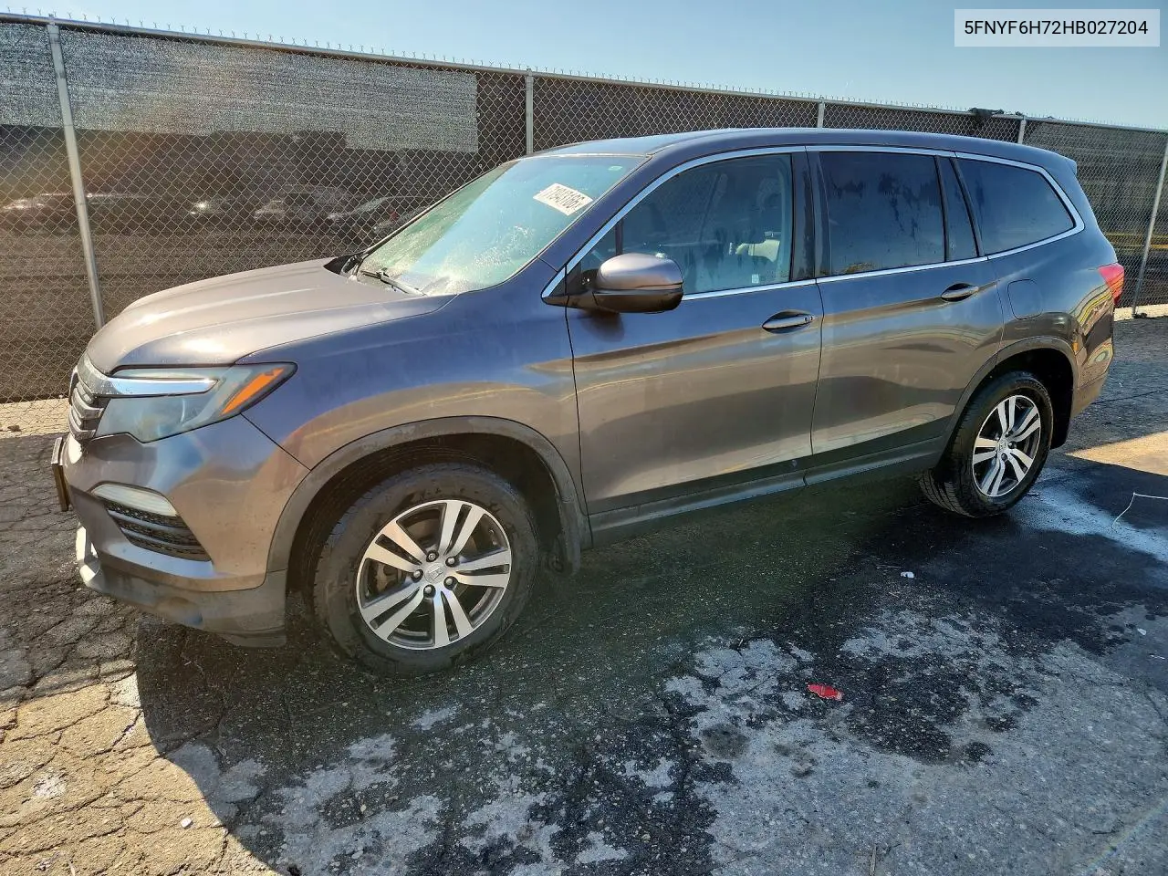 HONDA PILOT 2017, VIN 5FNYF6H72HB027204