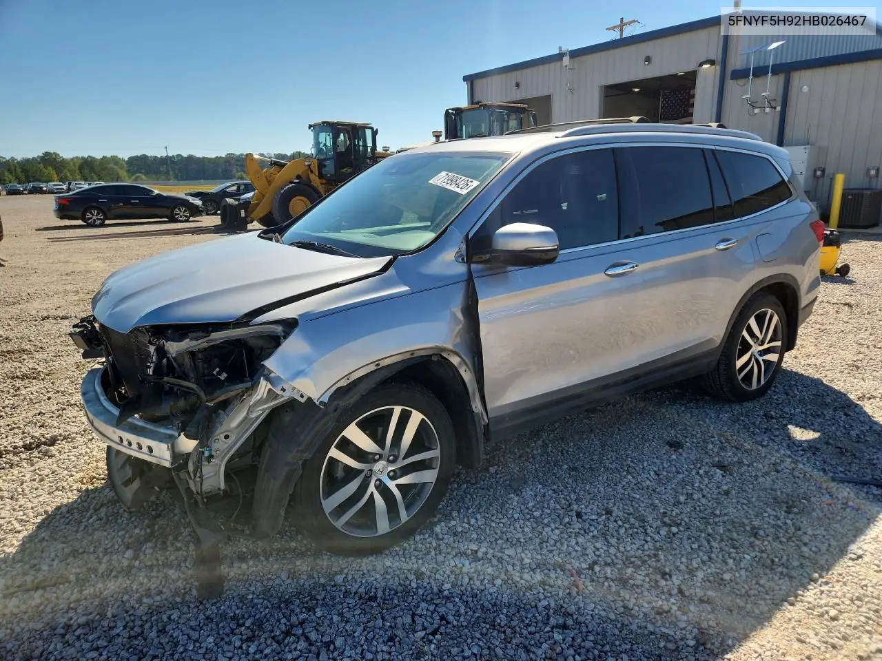 HONDA PILOT 2017, VIN 5FNYF5H92HB026467