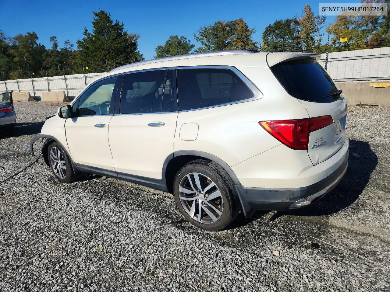 2017 HONDA PILOT VIN 5FNYF5H99HB017264 — фото 2