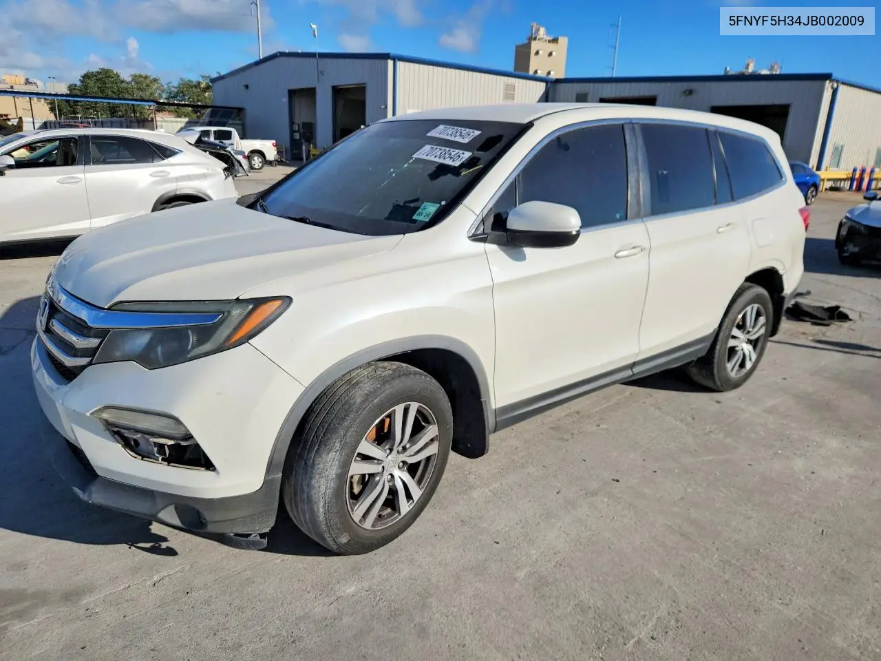 HONDA PILOT 2018, VIN 5FNYF5H34JB002009