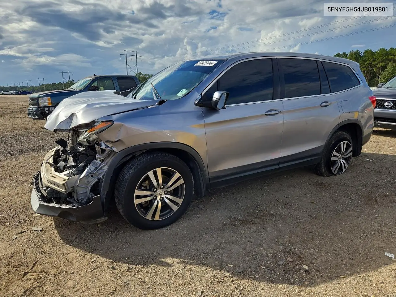 HONDA PILOT 2018, VIN 5FNYF5H54JB019801