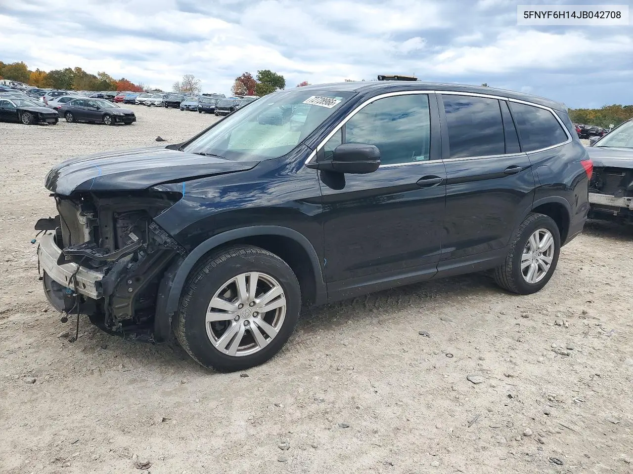 HONDA PILOT 2018, VIN 5FNYF6H14JB042708