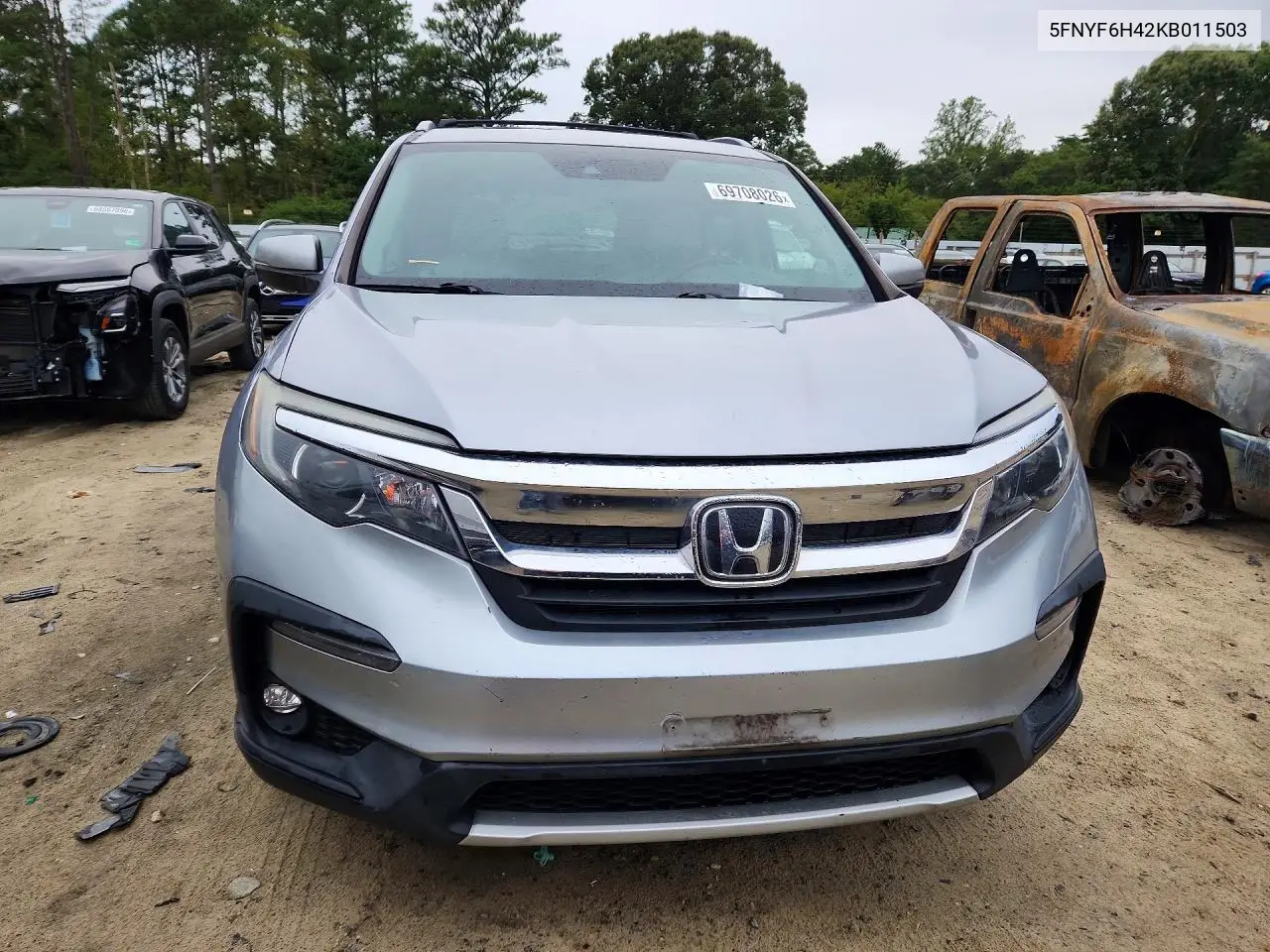 2019 HONDA PILOT VIN 5FNYF6H42KB011503 — фото 5