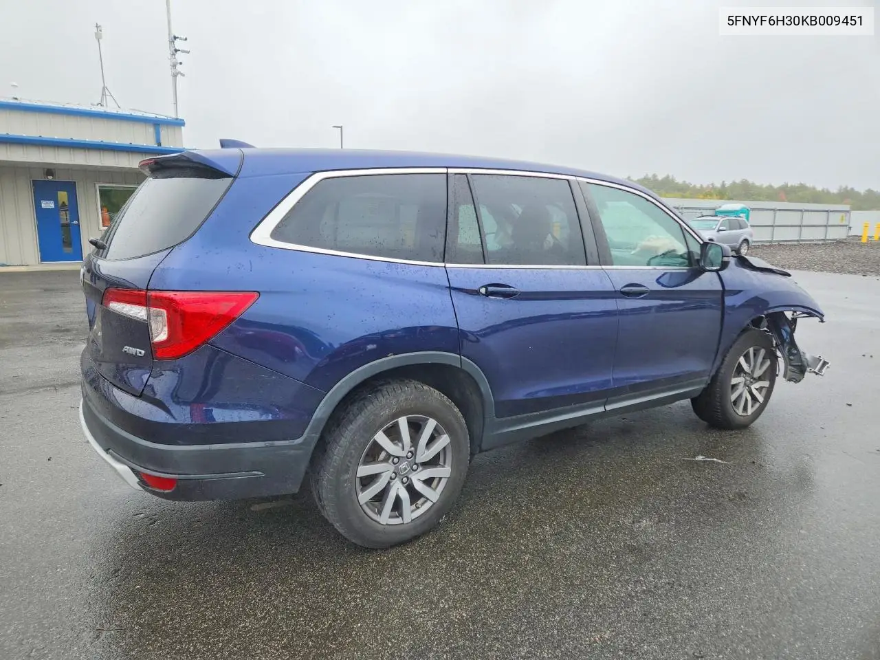 2019 HONDA PILOT VIN 5FNYF6H30KB009451 — фото 3