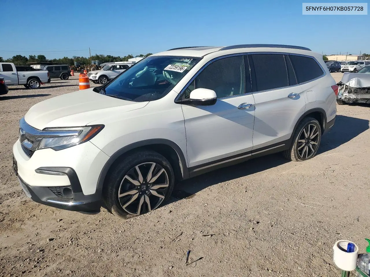 HONDA PILOT 2019, VIN 5FNYF6H07KB057728