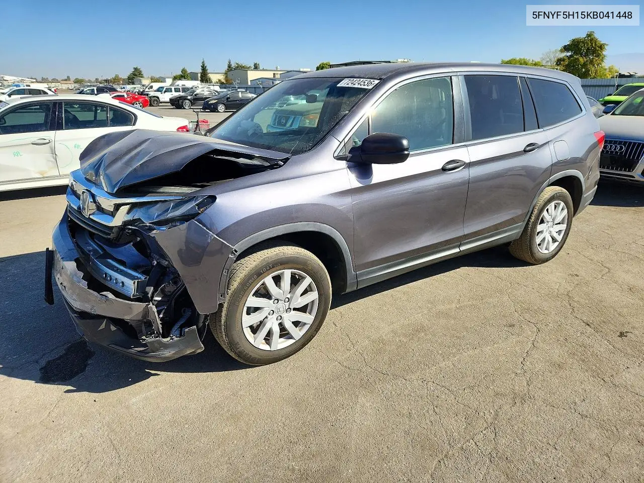 HONDA PILOT 2019, VIN 5FNYF5H15KB041448