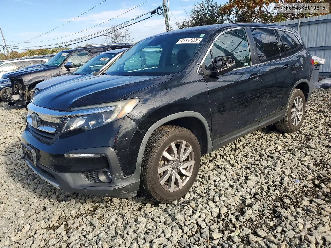 HONDA PILOT 2019, VIN 5FNYF6H46KB019815