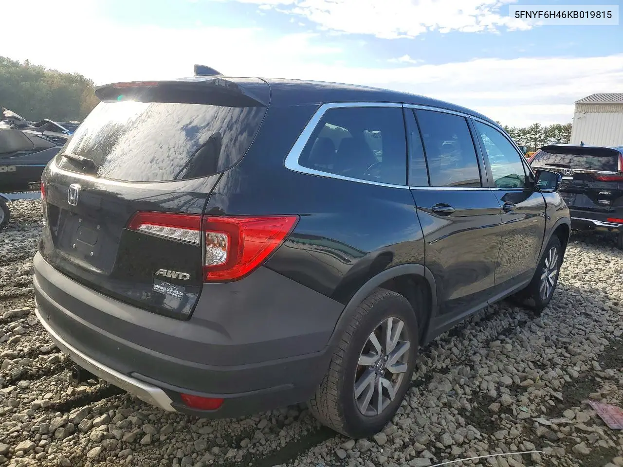 2019 HONDA PILOT VIN 5FNYF6H46KB019815 — фото 3