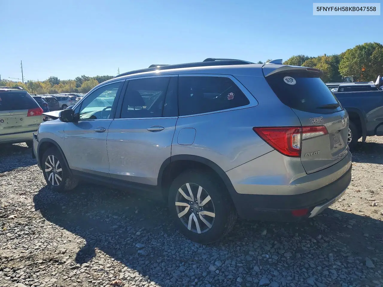 2019 HONDA PILOT VIN 5FNYF6H58KB047558 — фото 2