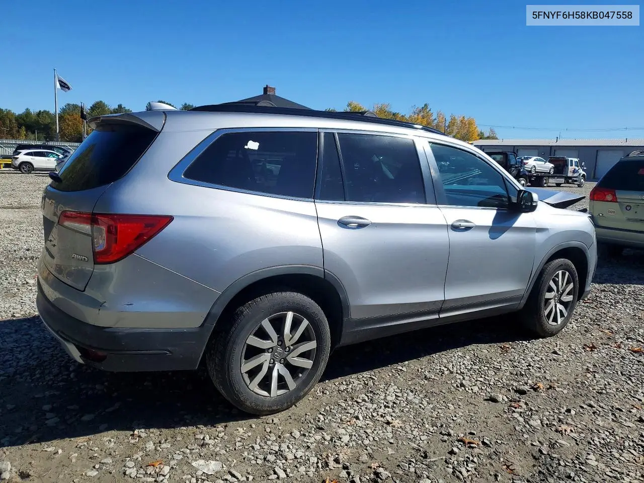 2019 HONDA PILOT VIN 5FNYF6H58KB047558 — фото 3