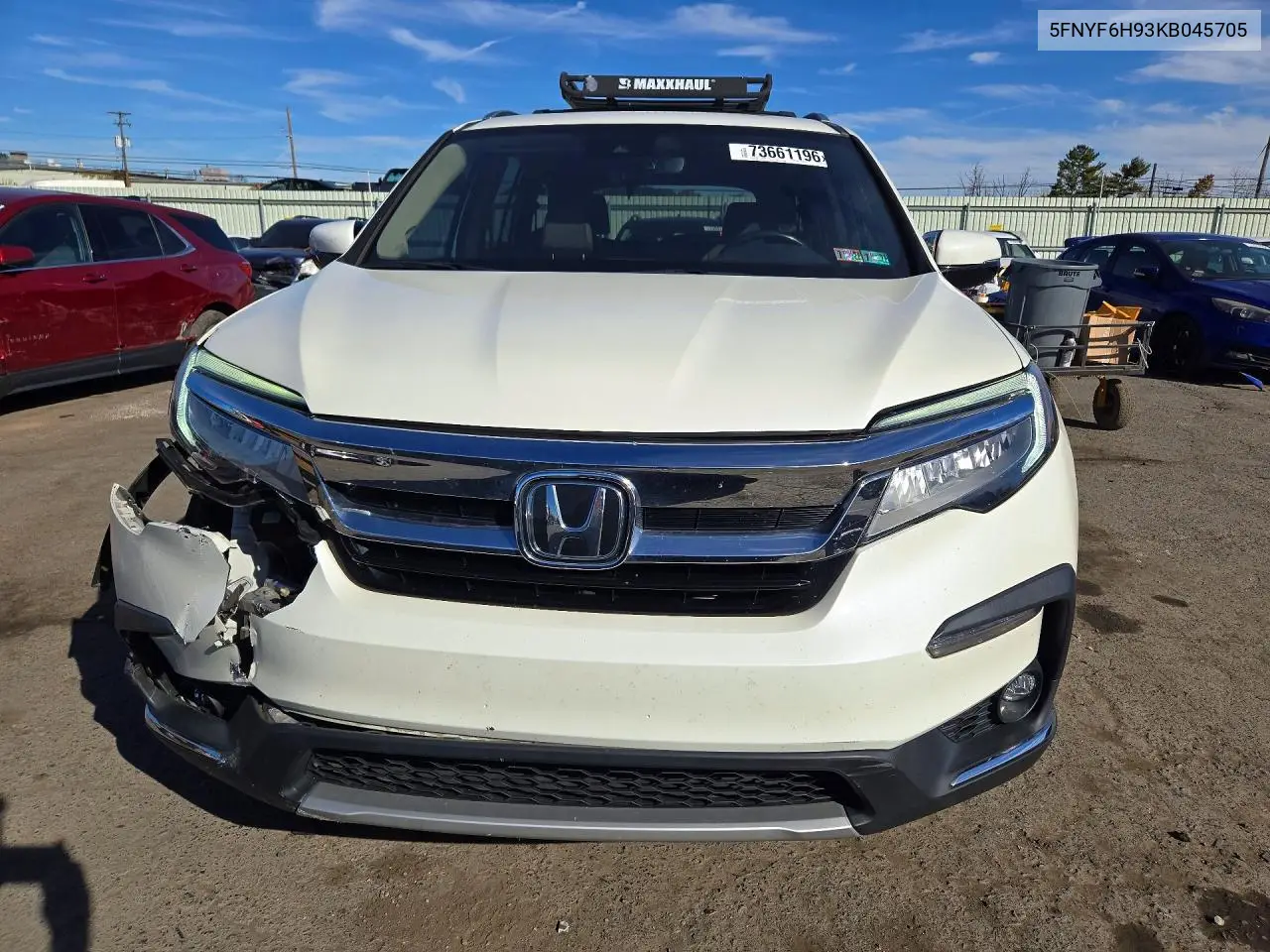 2019 HONDA PILOT VIN 5FNYF6H93KB045705 — фото 5