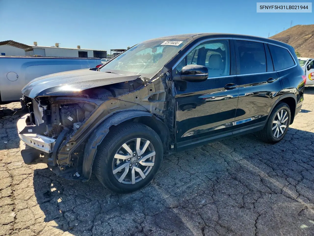 HONDA PILOT 2020, VIN 5FNYF5H31LB021944