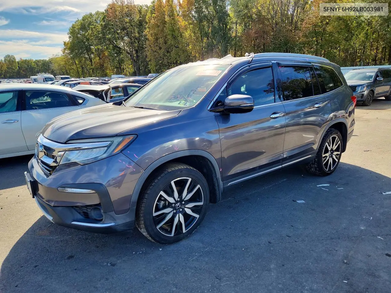 HONDA PILOT 2020, VIN 5FNYF6H92LB003981