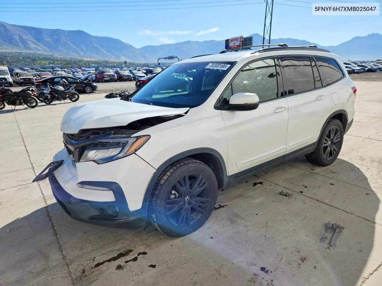 HONDA PILOT 2021, VIN 5FNYF6H7XMB025047