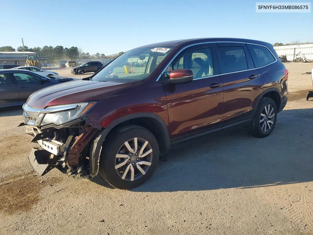HONDA PILOT 2021, VIN 5FNYF6H33MB086575