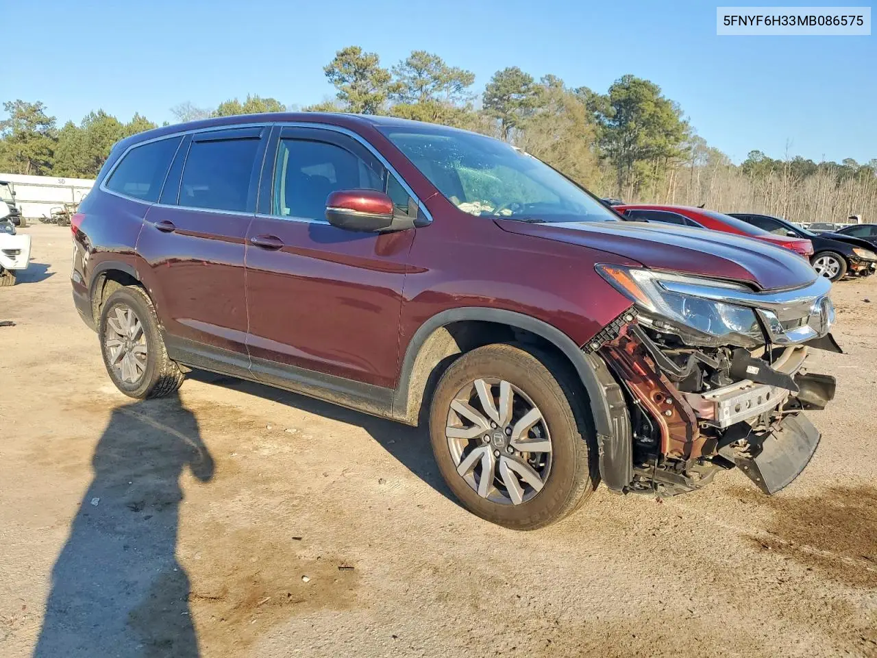 2021 HONDA PILOT VIN 5FNYF6H33MB086575 — фото 4