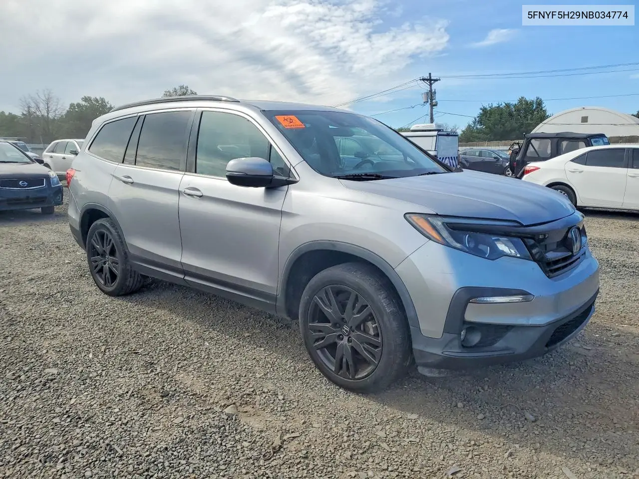 2022 HONDA PILOT VIN 5FNYF5H29NB034774 — фото 4