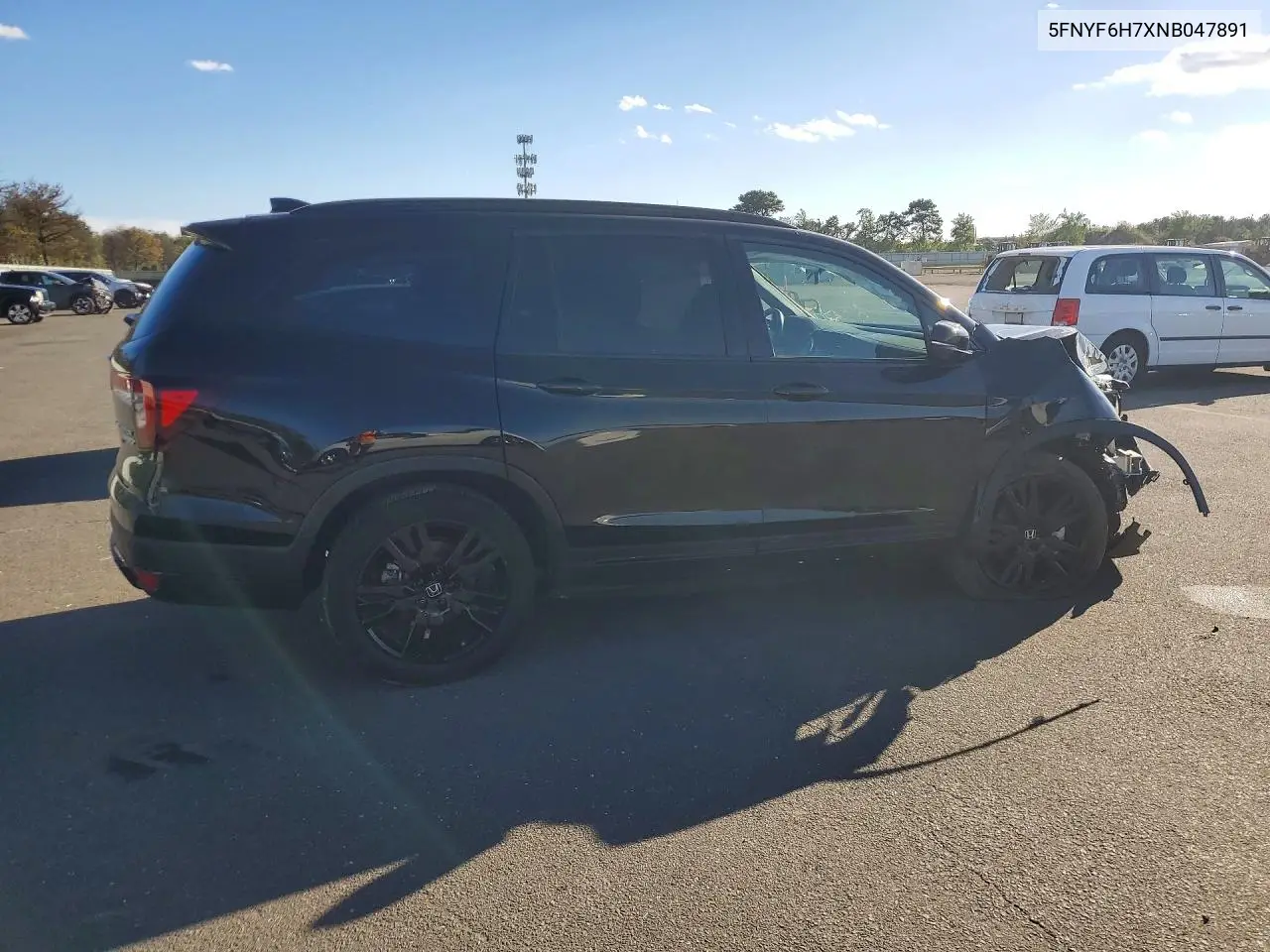 2022 HONDA PILOT VIN 5FNYF6H7XNB047891 — фото 3
