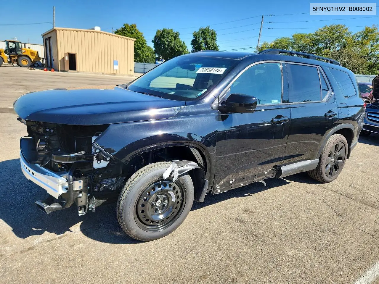 HONDA PILOT 2026, VIN 5FNYG1H92TB008002