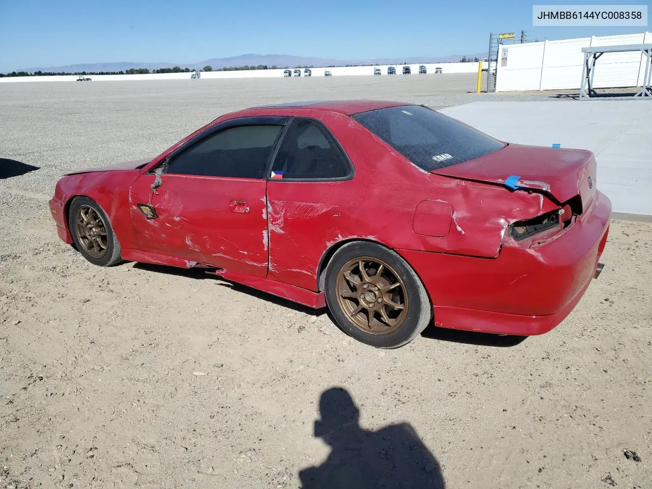 2000 HONDA PRELUDE VIN JHMBB6144YC008358 — фото 2