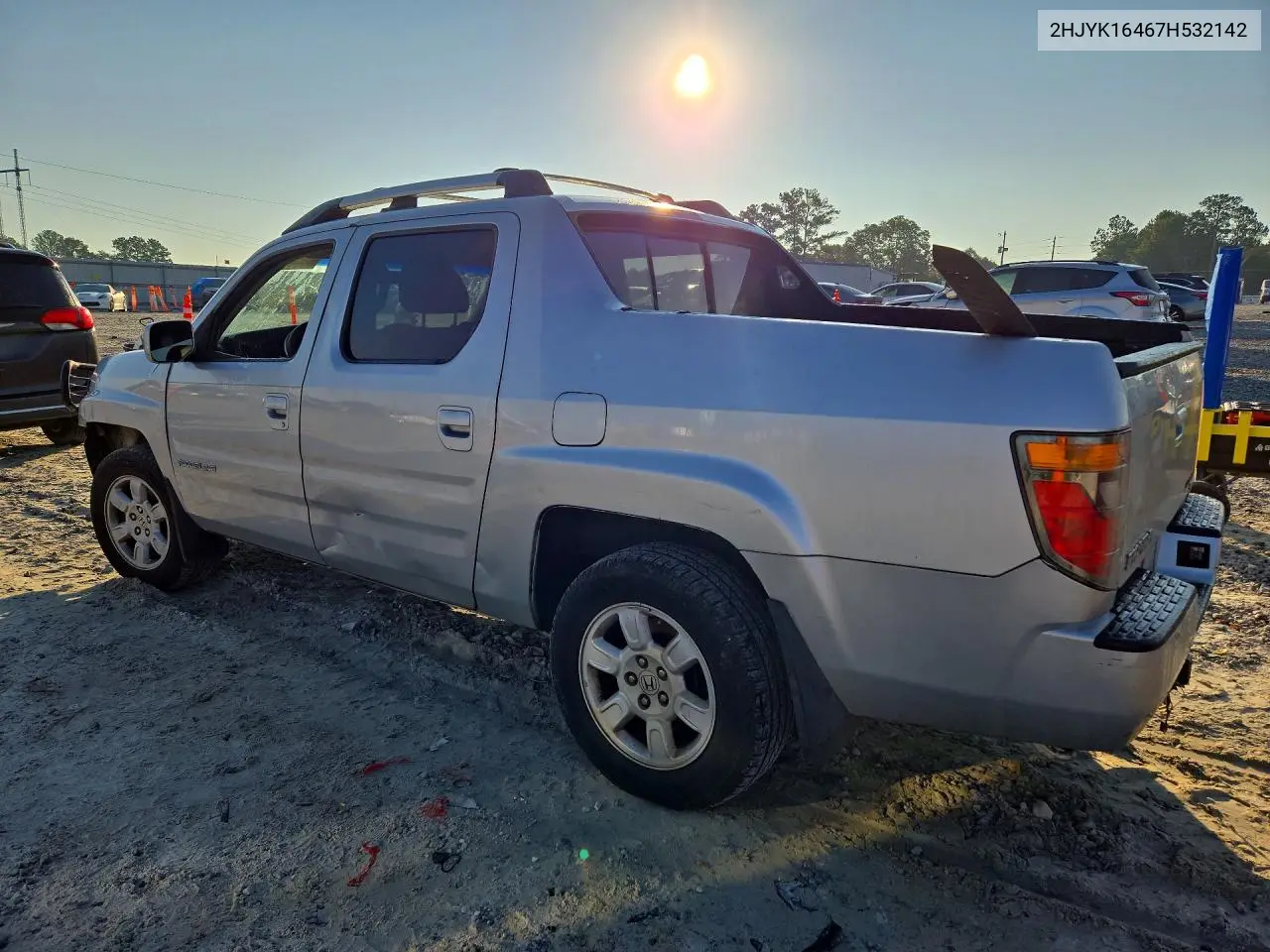2007 HONDA RIDGELINE VIN 2HJYK16467H532142 — фото 2