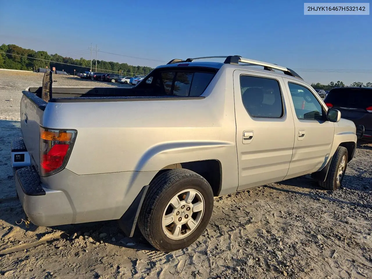 2007 HONDA RIDGELINE VIN 2HJYK16467H532142 — фото 3