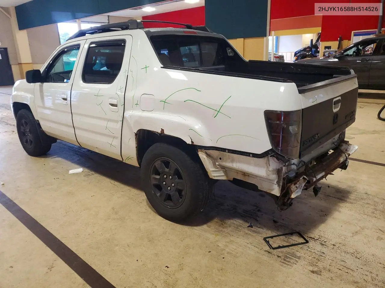 2008 HONDA RIDGELINE VIN 2HJYK16588H514526 — фото 2