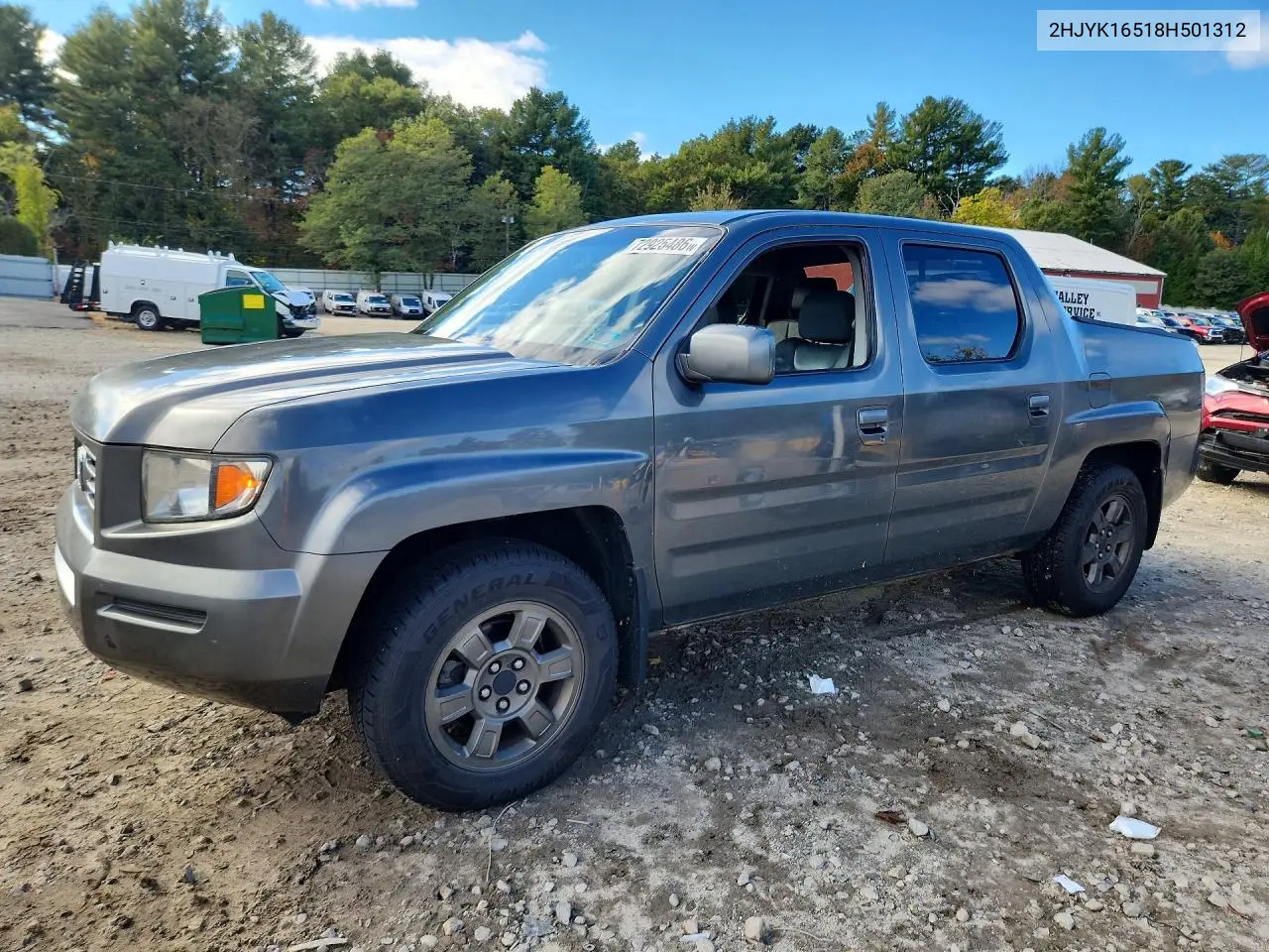 HONDA RIDGELINE 2008, VIN 2HJYK16518H501312