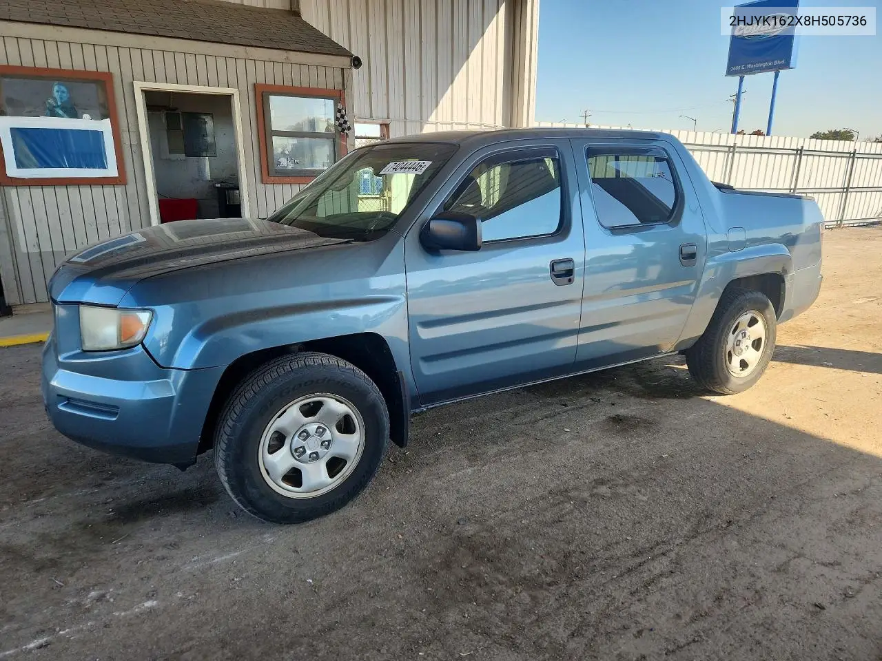 HONDA RIDGELINE 2008, VIN 2HJYK162X8H505736