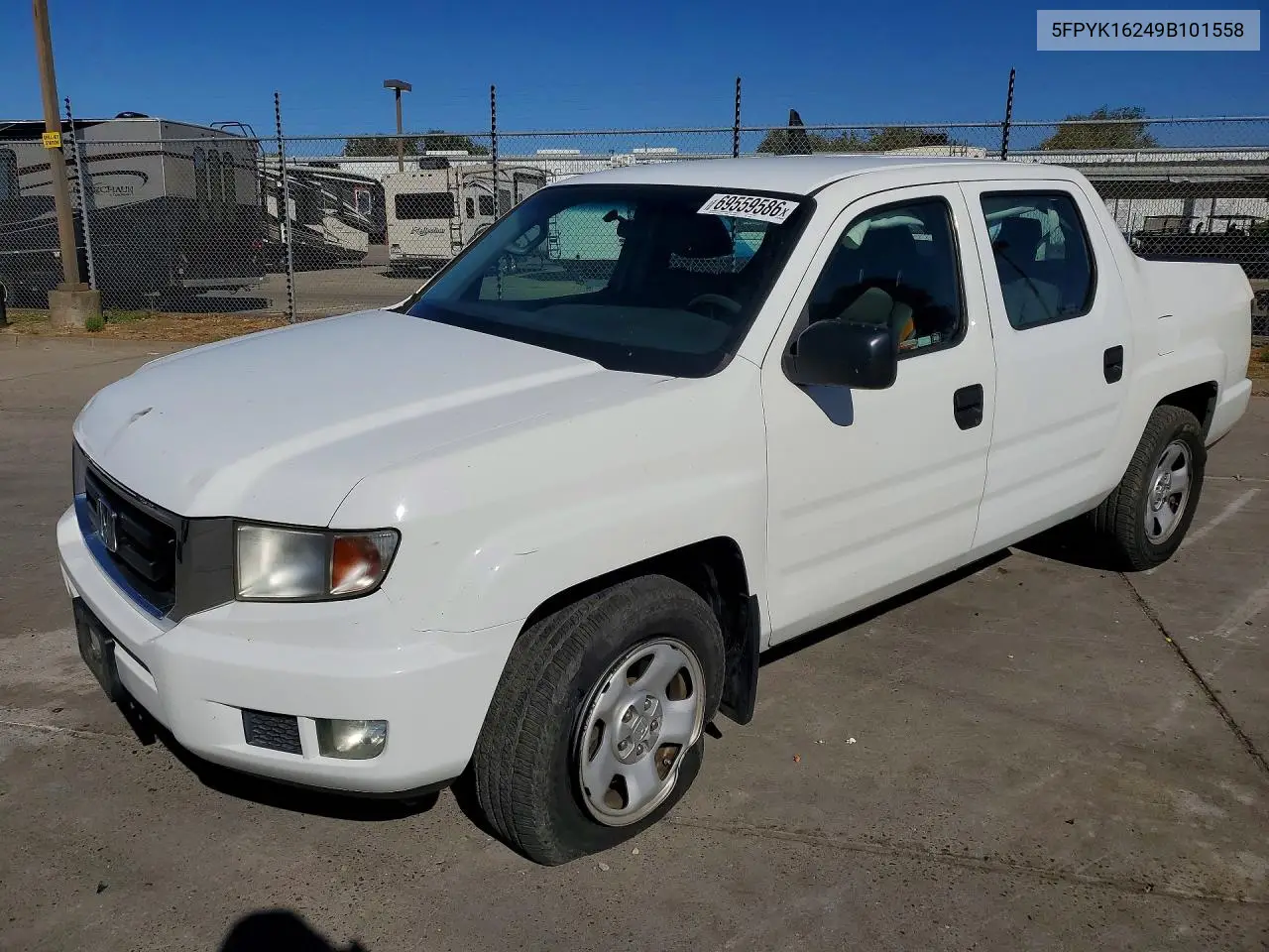 HONDA RIDGELINE 2009, VIN 5FPYK16249B101558