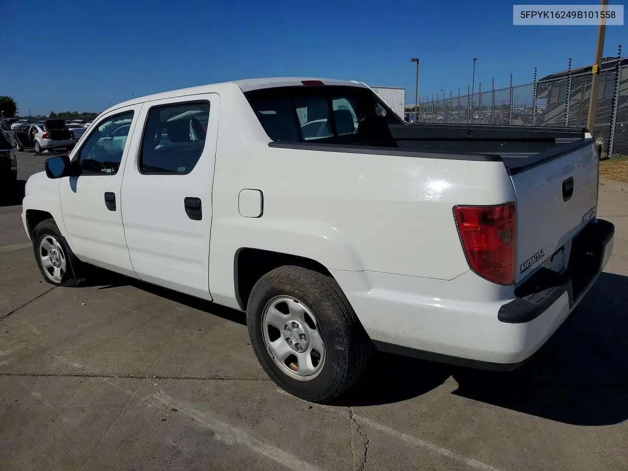 2009 HONDA RIDGELINE VIN 5FPYK16249B101558 — фото 2