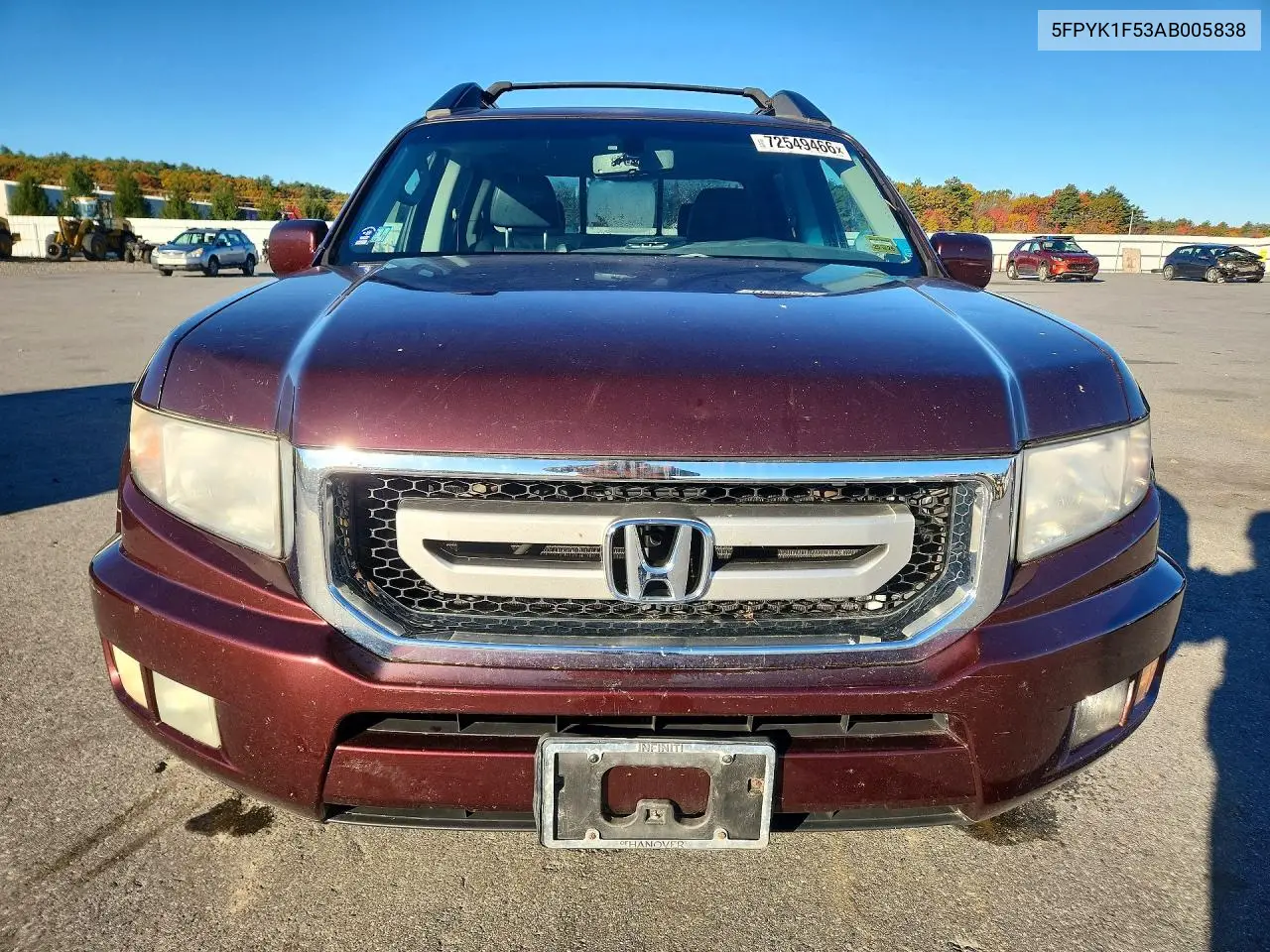 2010 HONDA RIDGELINE VIN 5FPYK1F53AB005838 — фото 5