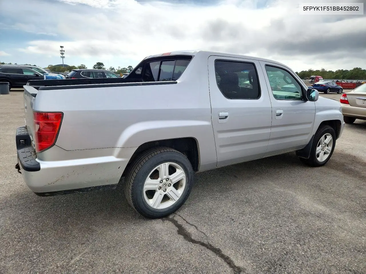 2011 HONDA RIDGELINE VIN 5FPYK1F51BB452802 — фото 3