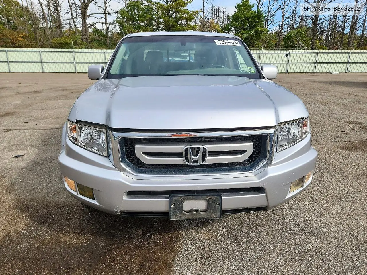 2011 HONDA RIDGELINE VIN 5FPYK1F51BB452802 — фото 5