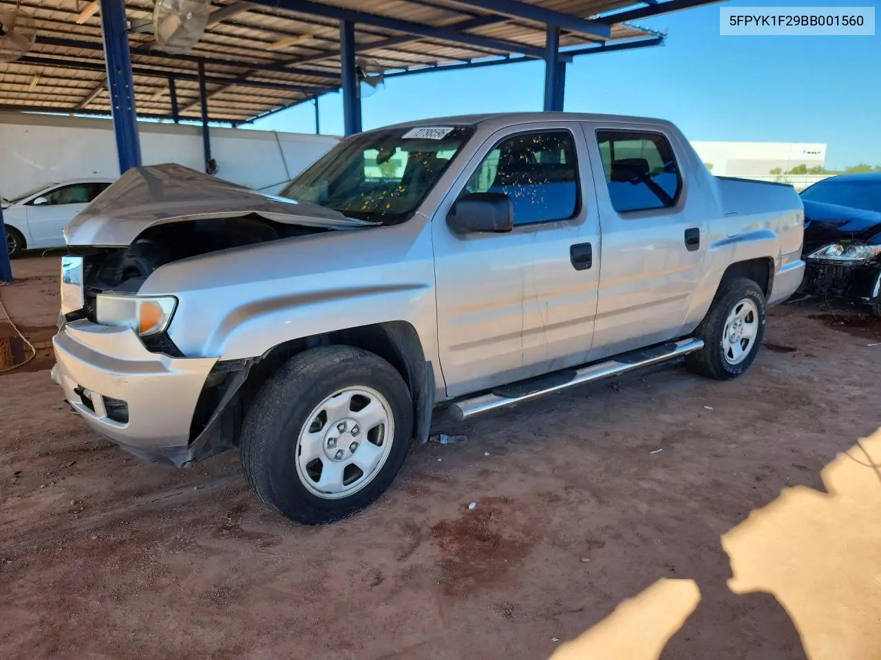 HONDA RIDGELINE 2011, VIN 5FPYK1F29BB001560