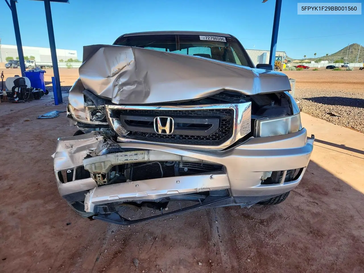 2011 HONDA RIDGELINE VIN 5FPYK1F29BB001560 — фото 5