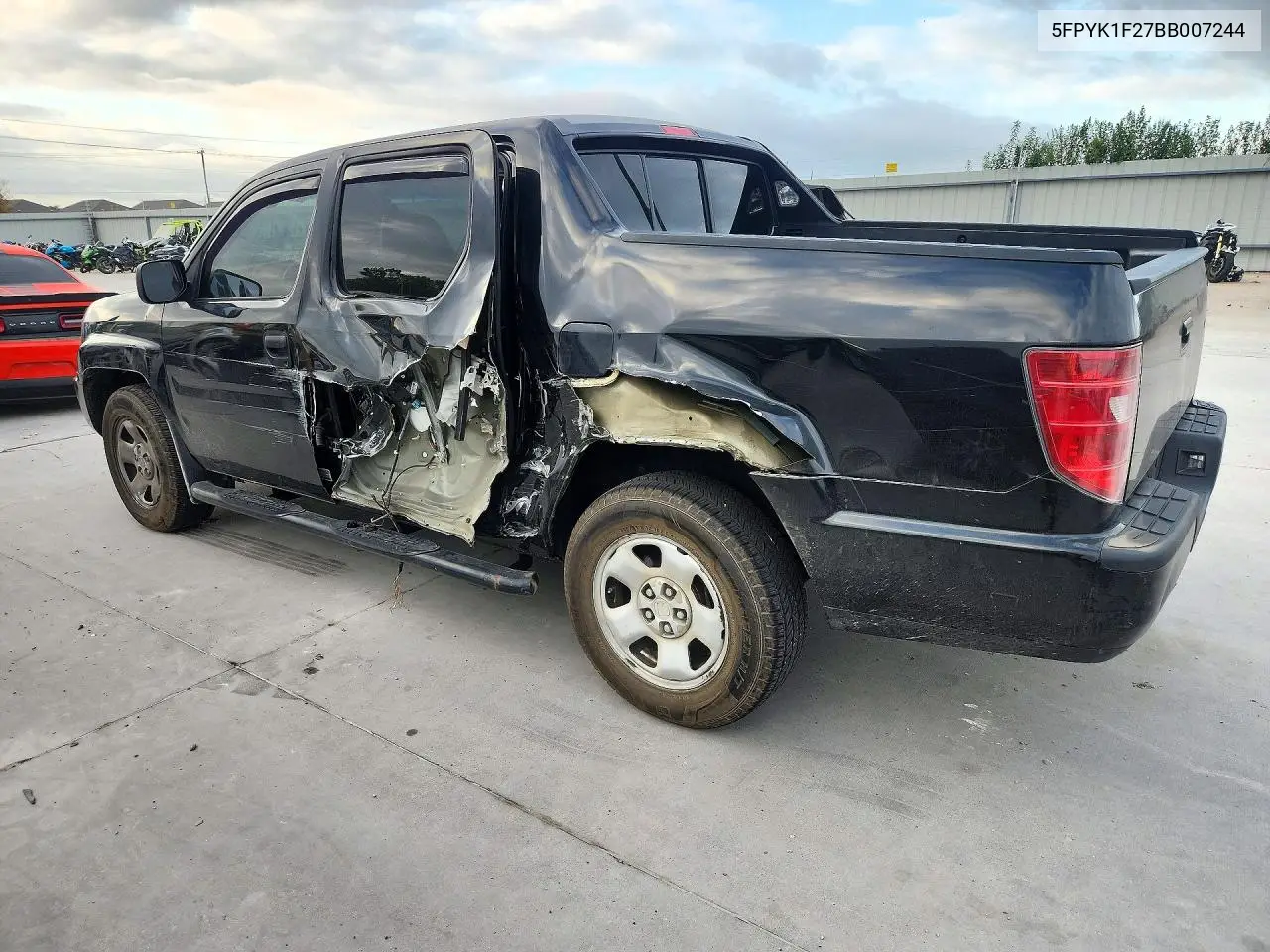 2011 HONDA RIDGELINE VIN 5FPYK1F27BB007244 — фото 2