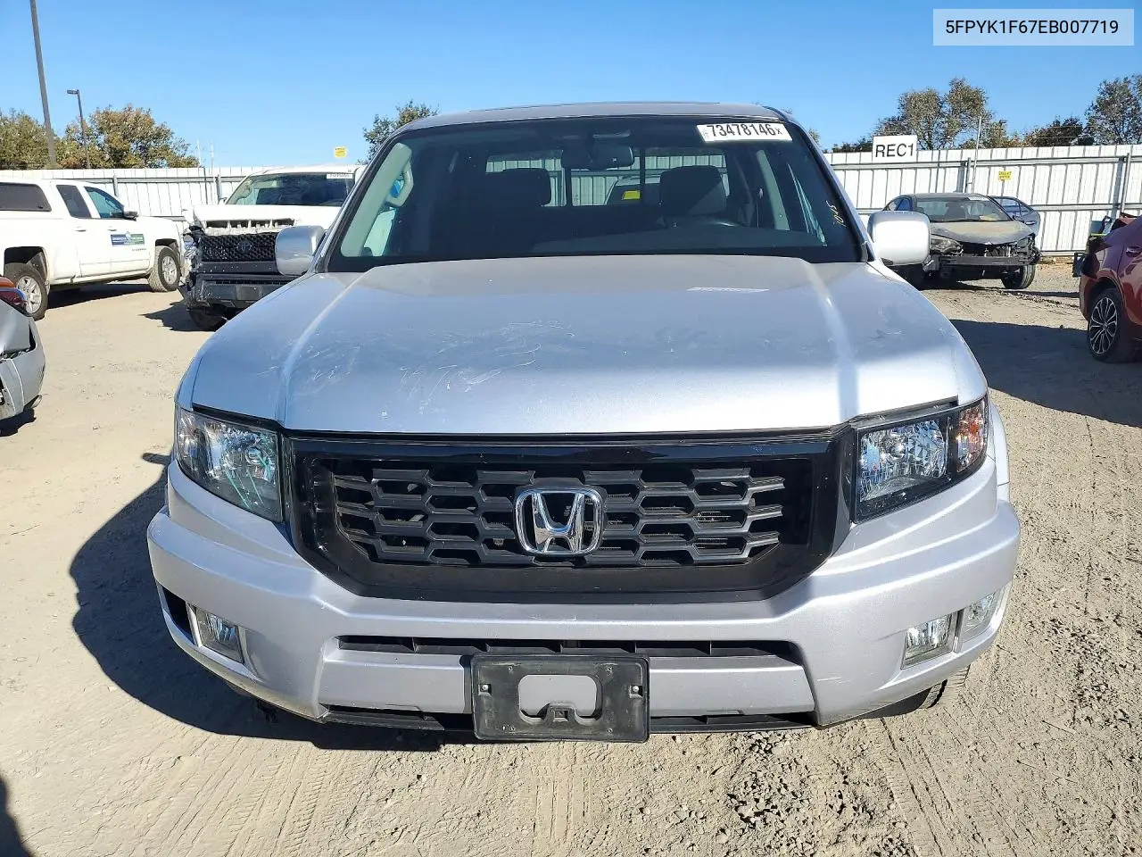 2014 HONDA RIDGELINE VIN 5FPYK1F67EB007719 — фото 5