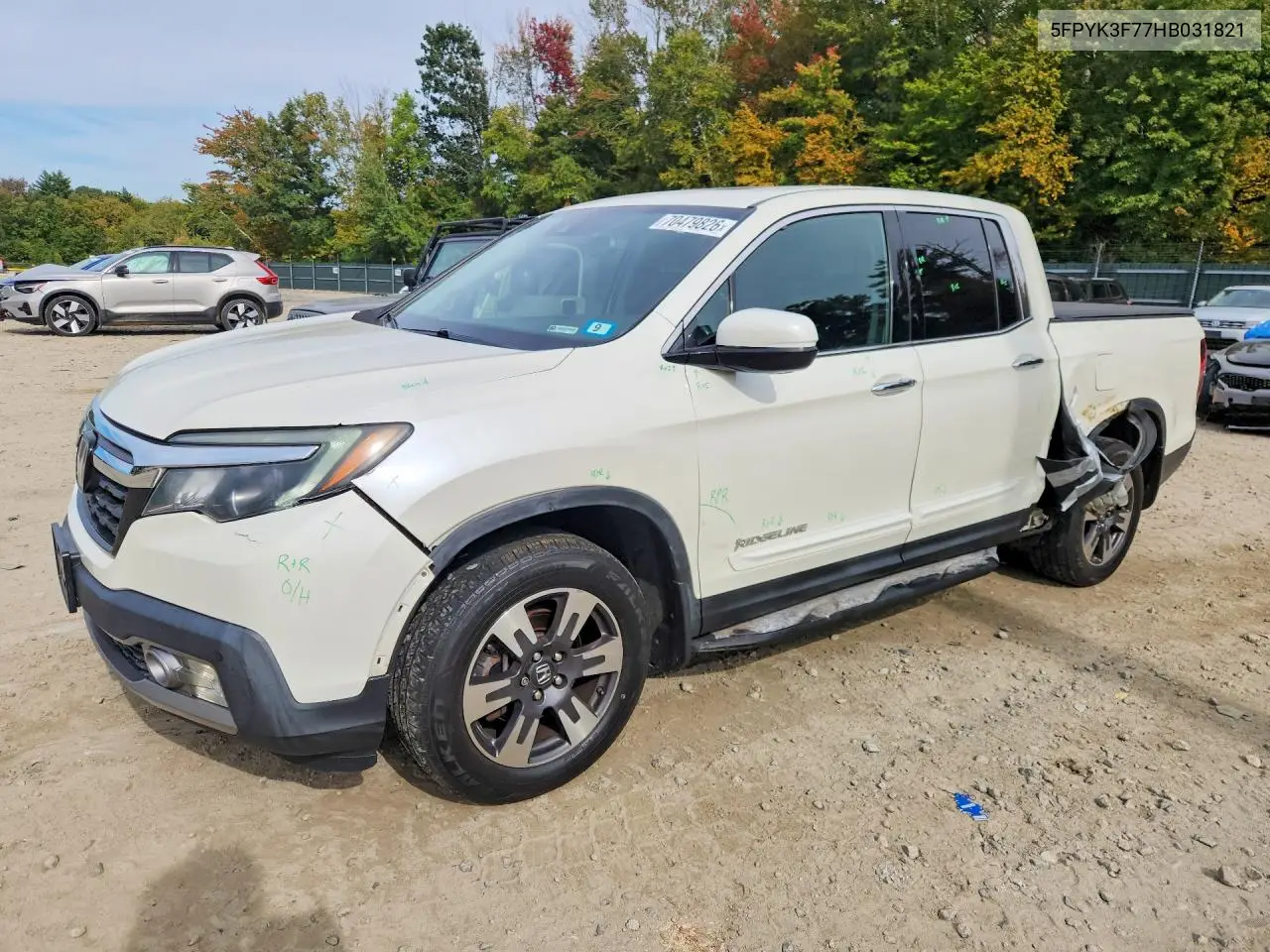 HONDA RIDGELINE 2017, VIN 5FPYK3F77HB031821