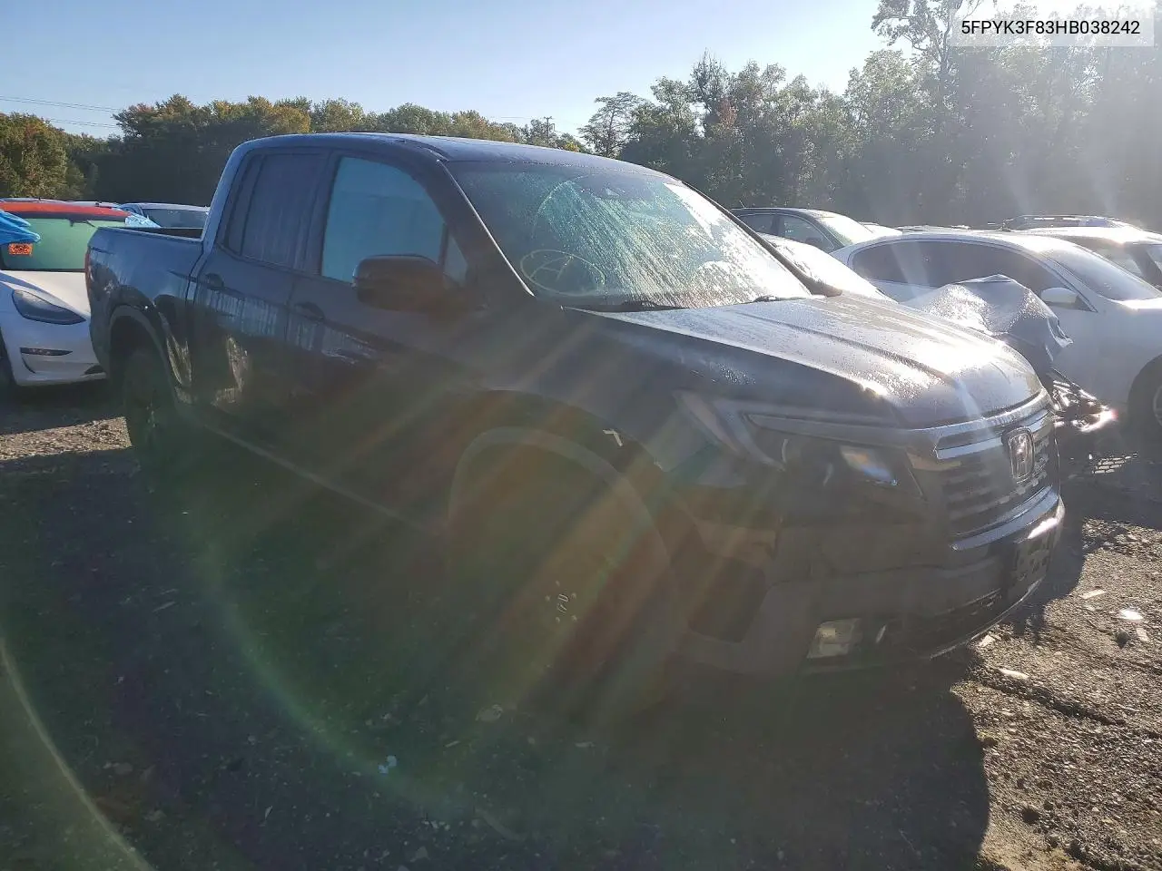 2017 HONDA RIDGELINE VIN 5FPYK3F83HB038242 — фото 4