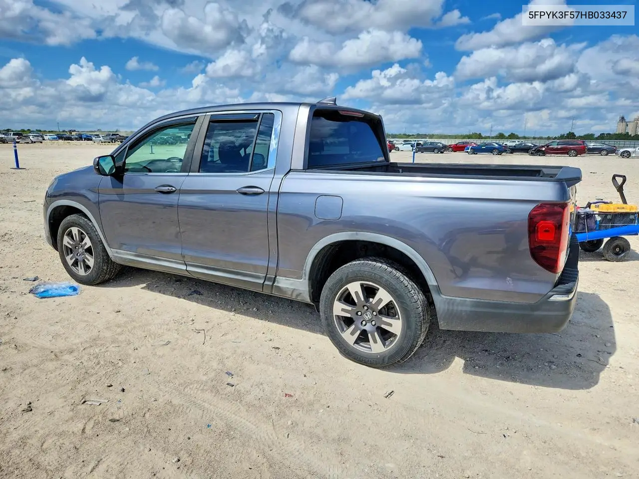 2017 HONDA RIDGELINE VIN 5FPYK3F57HB033437 — фото 2