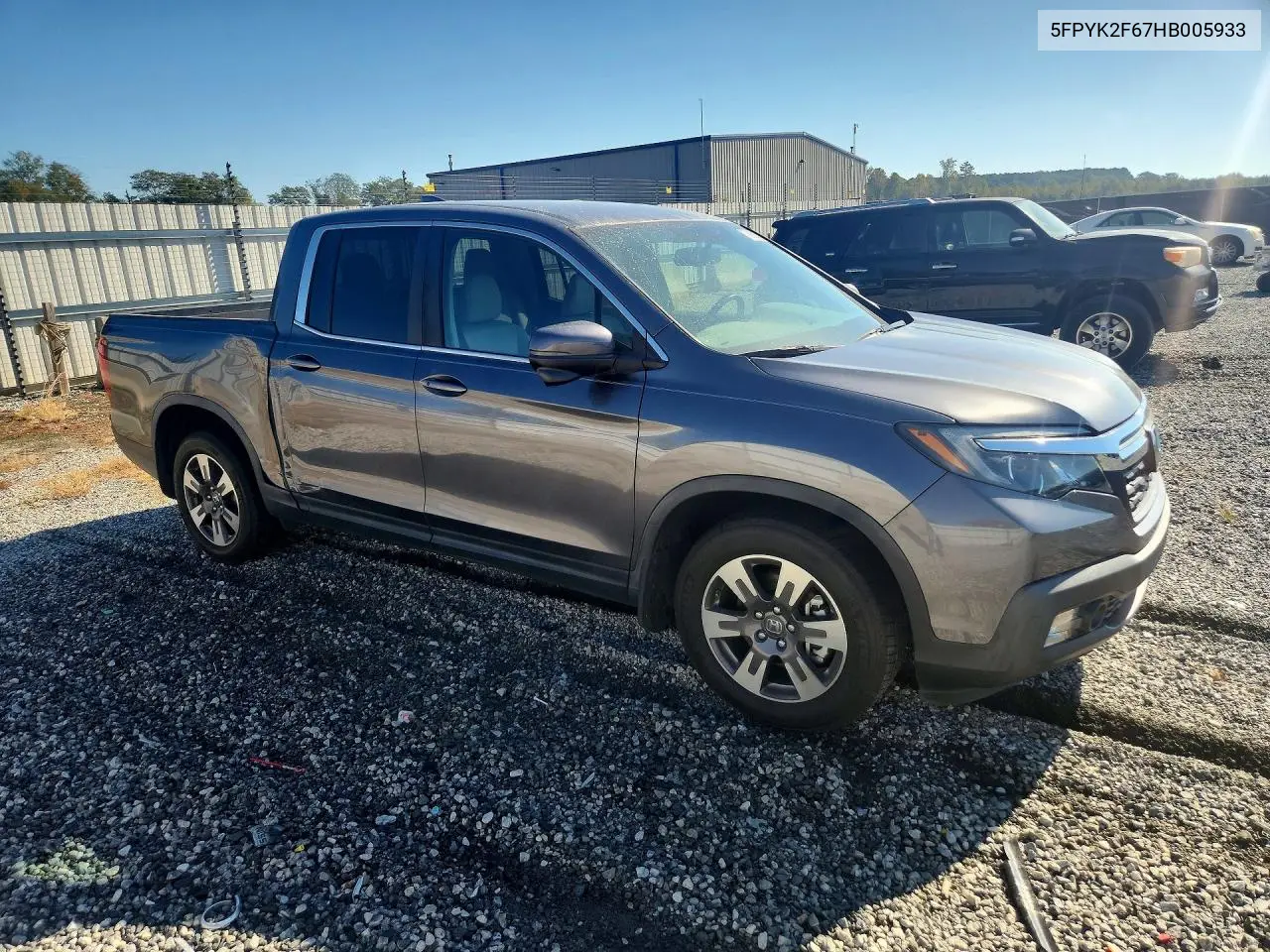 2017 HONDA RIDGELINE VIN 5FPYK2F67HB005933 — фото 4