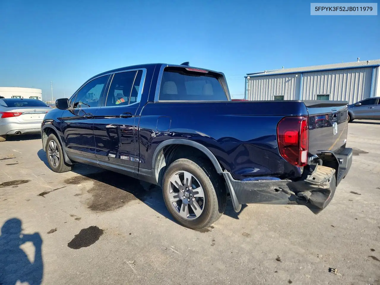 2018 HONDA RIDGELINE VIN 5FPYK3F52JB011979 — фото 2