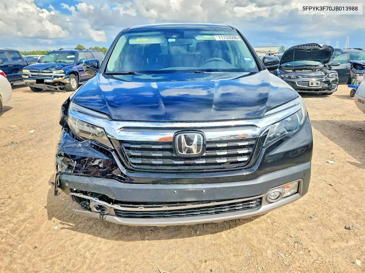 2018 HONDA RIDGELINE VIN 5FPYK3F70JB013988 — фото 5