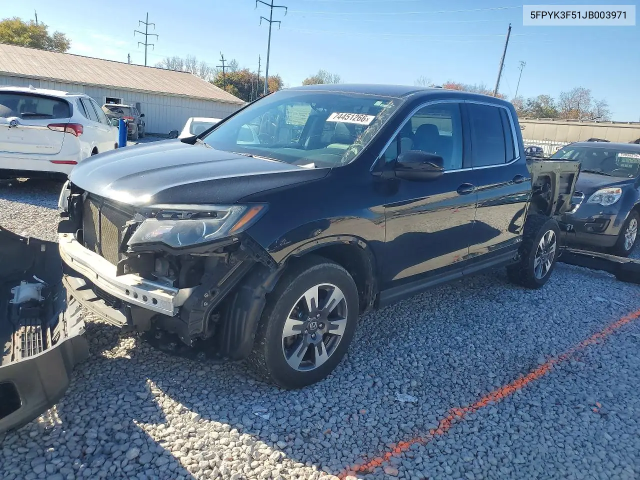 HONDA RIDGELINE 2018, VIN 5FPYK3F51JB003971