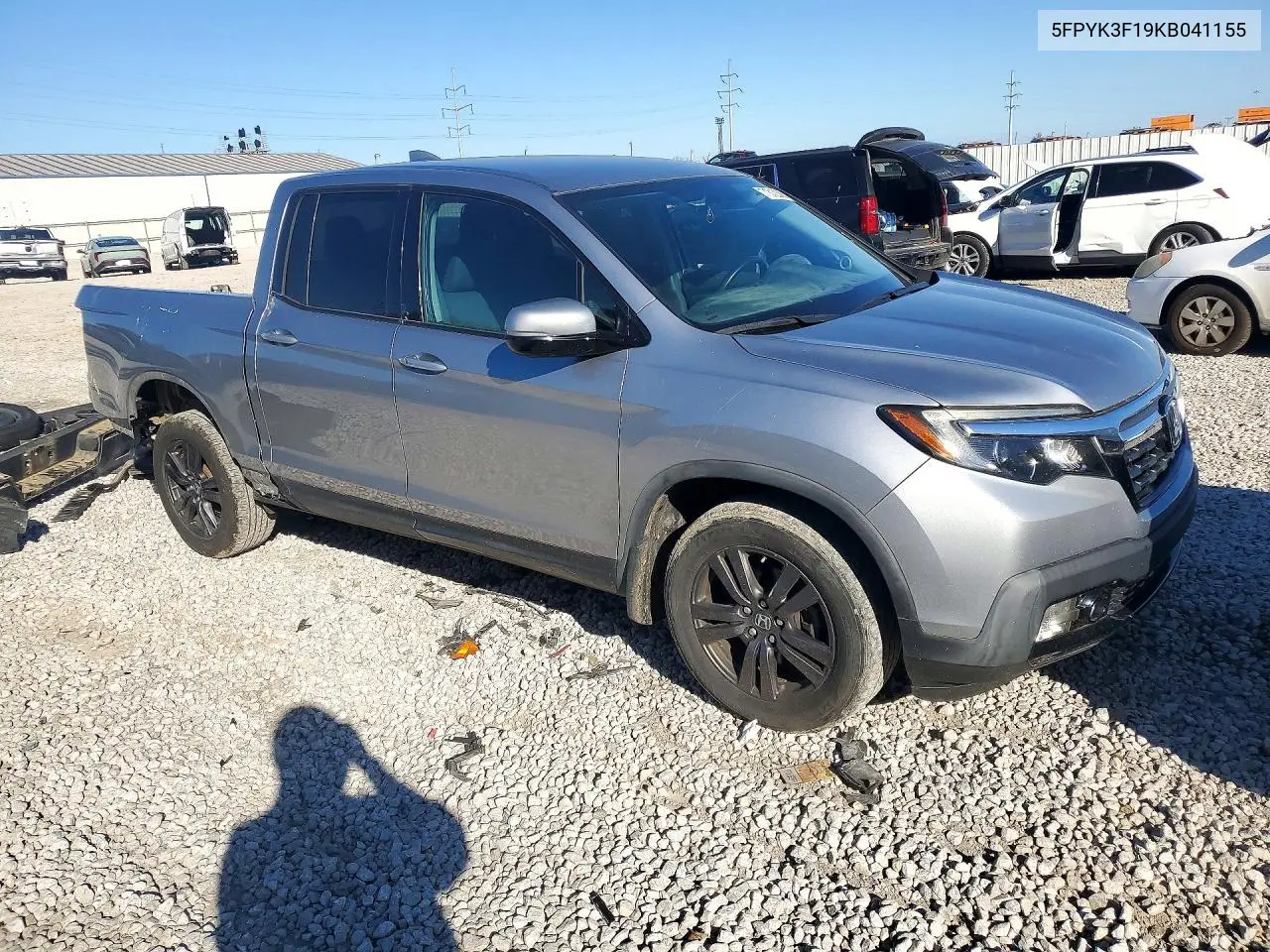 2019 HONDA RIDGELINE VIN 5FPYK3F19KB041155 — фото 4