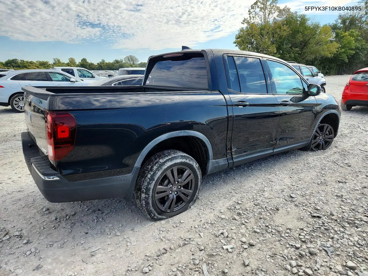 2019 HONDA RIDGELINE VIN 5FPYK3F10KB040895 — фото 3