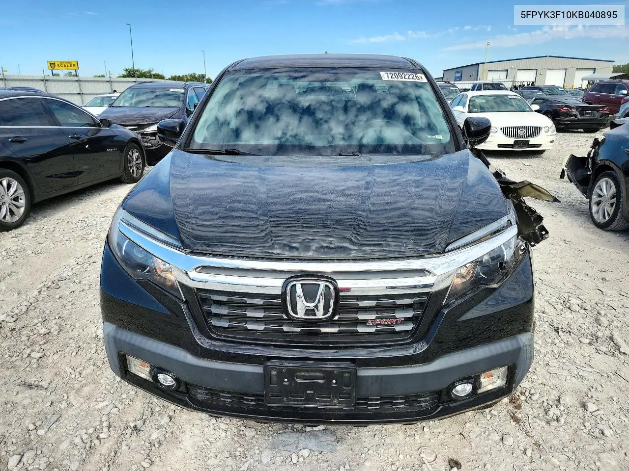 2019 HONDA RIDGELINE VIN 5FPYK3F10KB040895 — фото 5