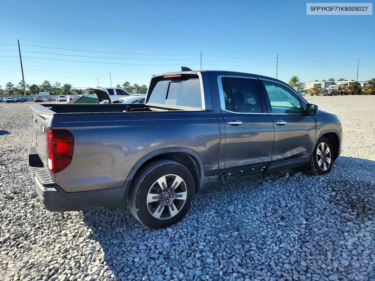 2019 HONDA RIDGELINE VIN 5FPYK3F71KB005027 — фото 3